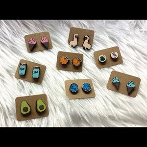 Choice new wooden stud earrings
